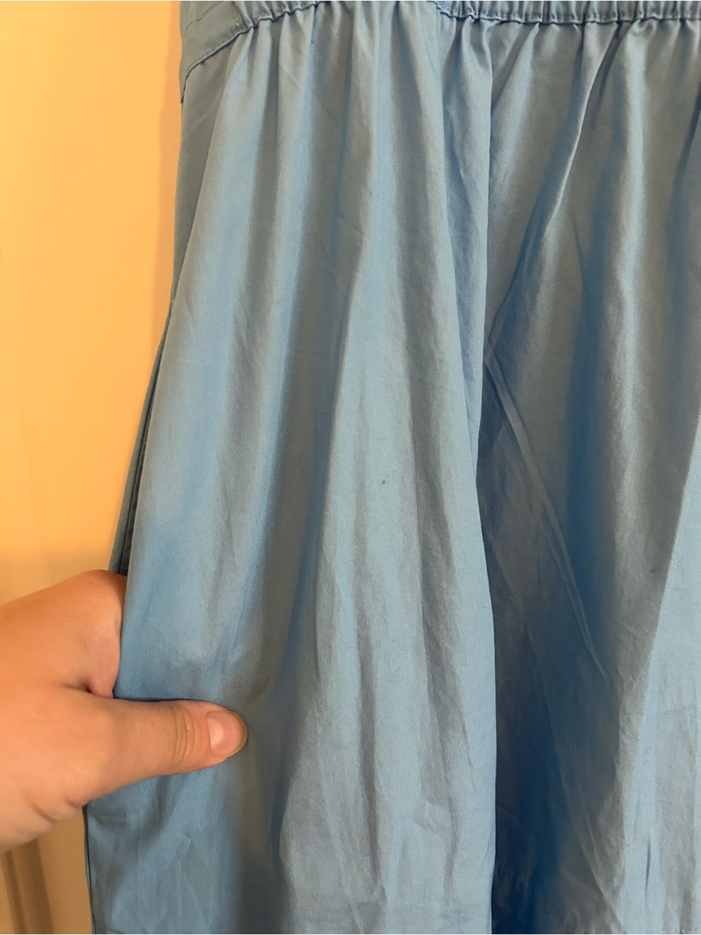 Quince NWT 100% Organic Cotton Poplin Tiered Maxi Dress Light Blue, Size L - Picture 8 of 13